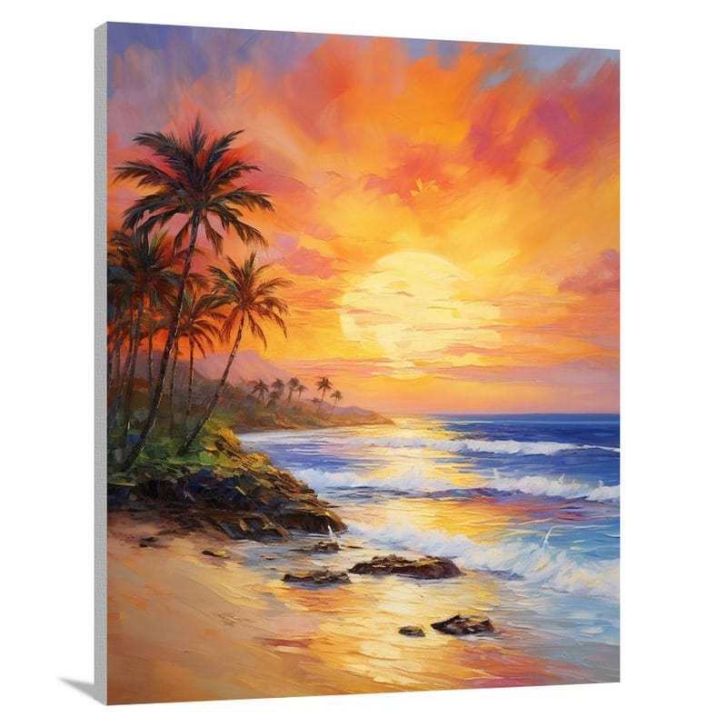 Hawaii's Serene Sunset - Impressionist - Canvas Print