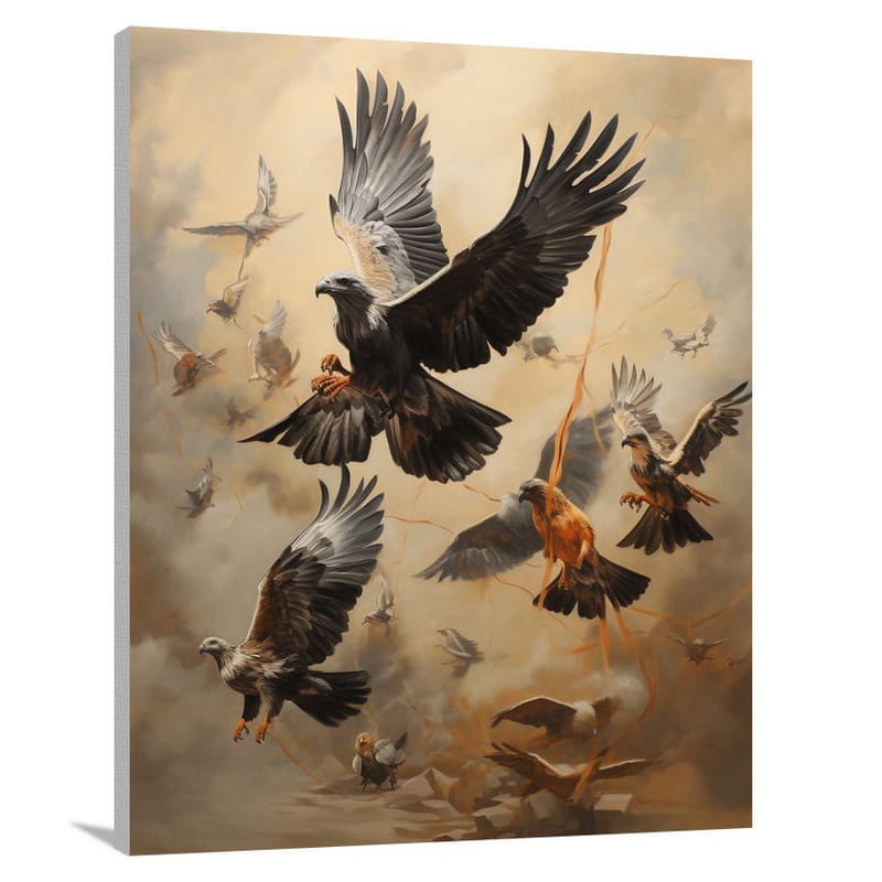 Hawk's Aerial Symphony - Canvas Print