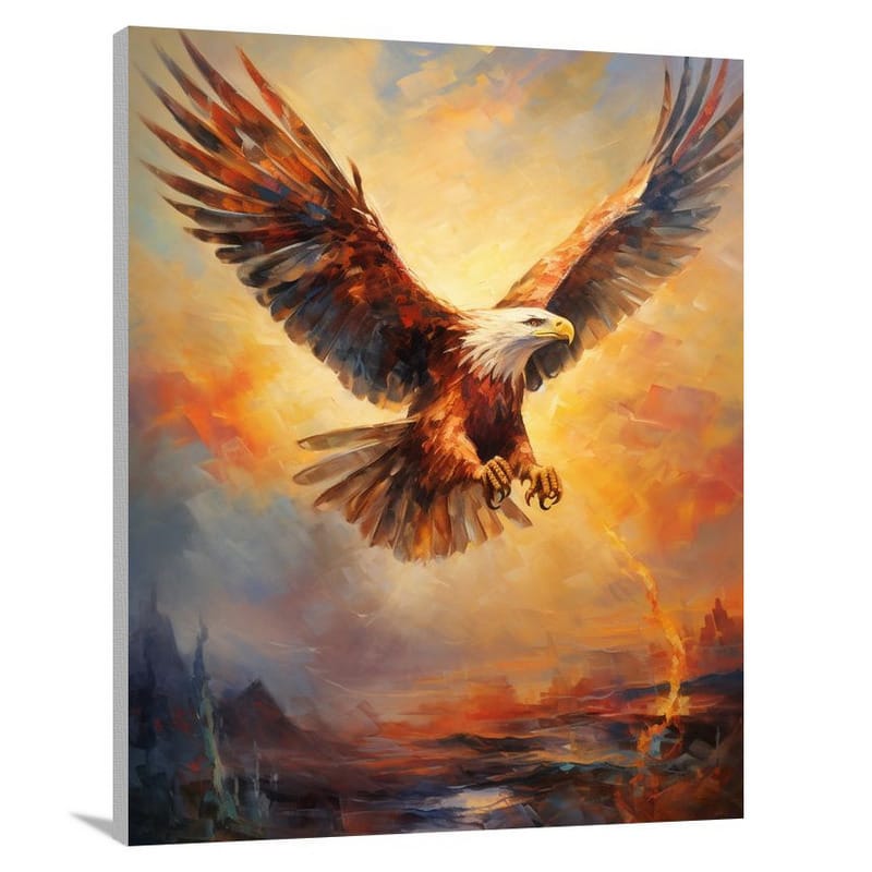 Hawk's Fiery Flight - Canvas Print