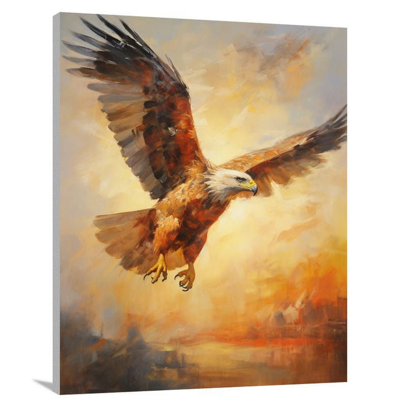 Hawk's Fiery Flight - Impressionist - Canvas Print