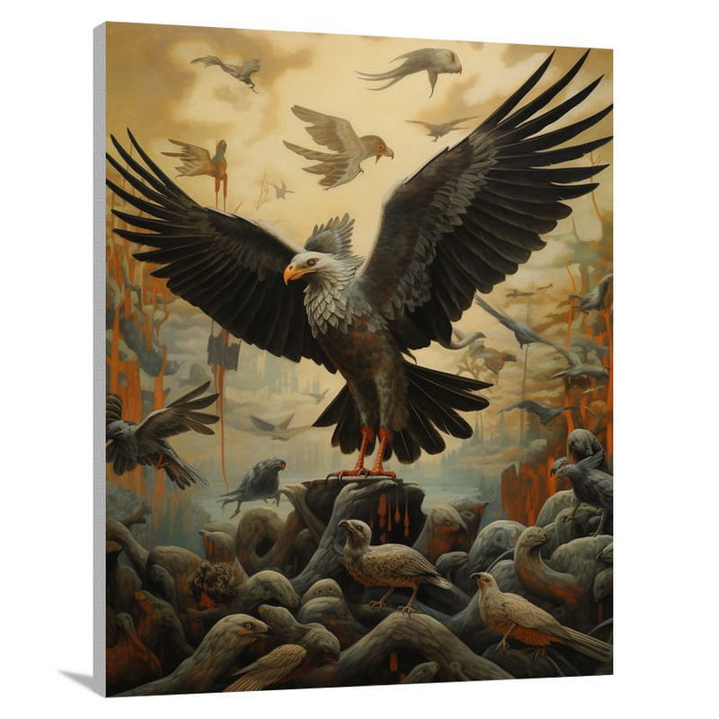 Hawk's Harmonious Flight - Canvas Print
