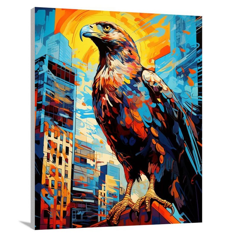 Hawk's Urban Symphony - Canvas Print