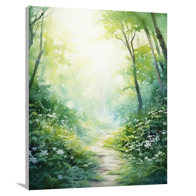 Healing Path: A Misty Journey - Watercolor - Canvas Print