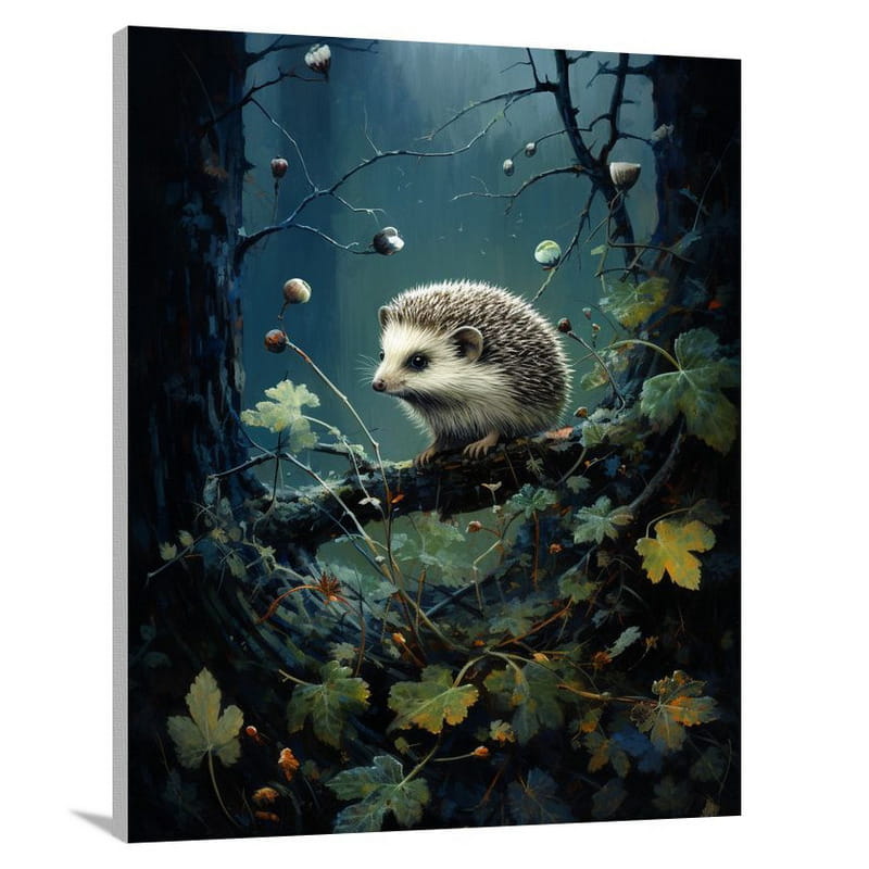 Hedgehog's Nocturnal Journey - Contemporary Art - Canvas Print