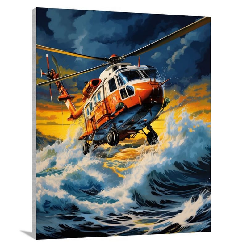 Helicopter's Heroic Voyage - Canvas Print
