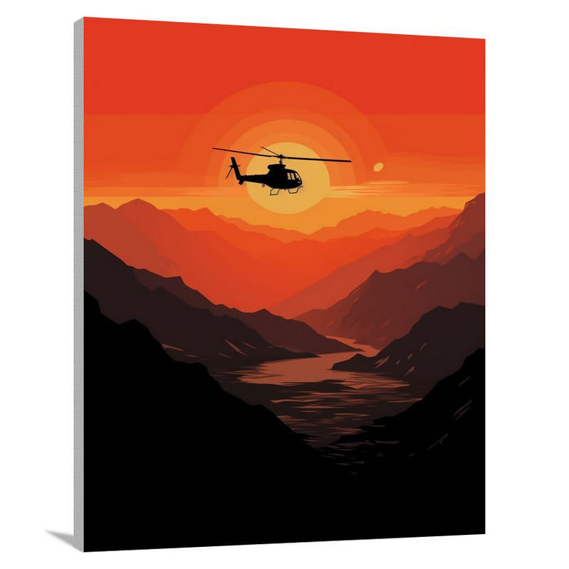 Helicopter's Solitude - Minimalist - Canvas Print