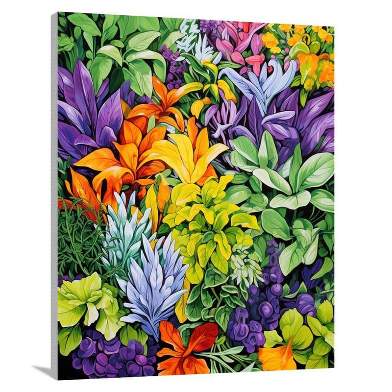Herbs in Bloom - Pop Art 2 - Canvas Print