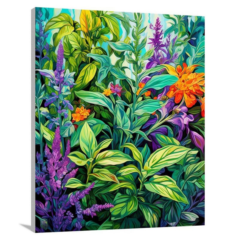 Herbs in Bloom - Pop Art - Canvas Print