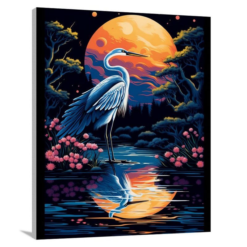 Heron - Pop Art - Canvas Print