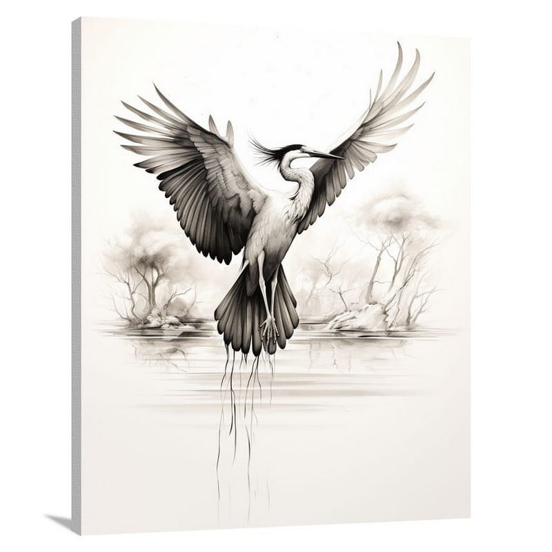 Heron's Flight - Canvas Print