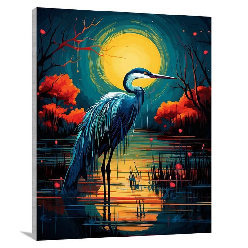 Heron's Moon - Canvas Print