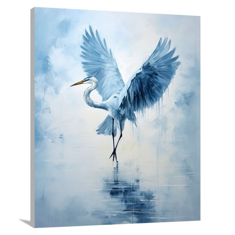 Heron's Serenade - Minimalist - Canvas Print