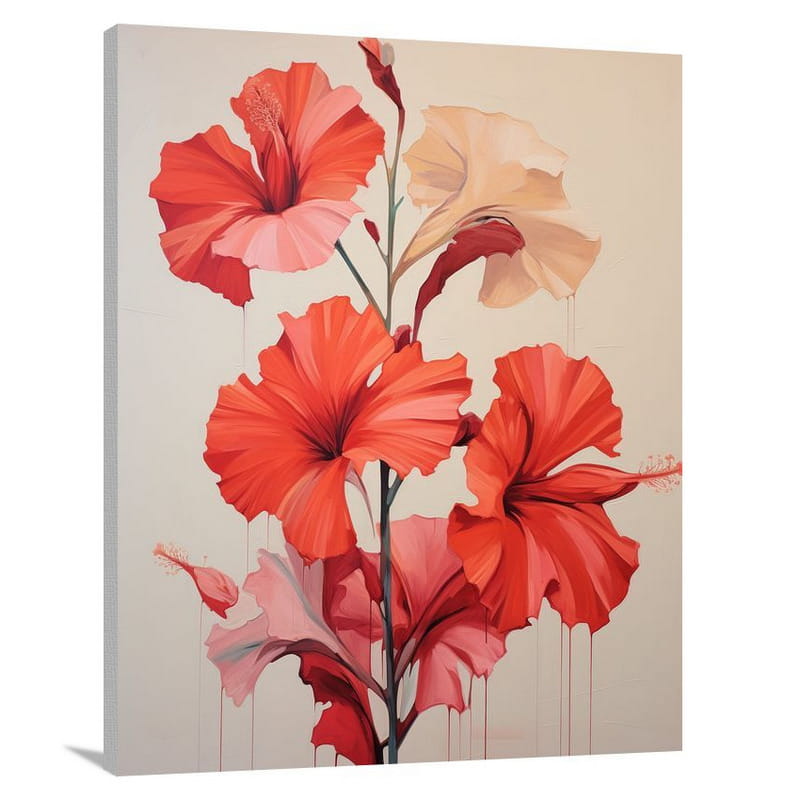 Hibiscus Bouquet: A Celebration of Diversity - Canvas Print