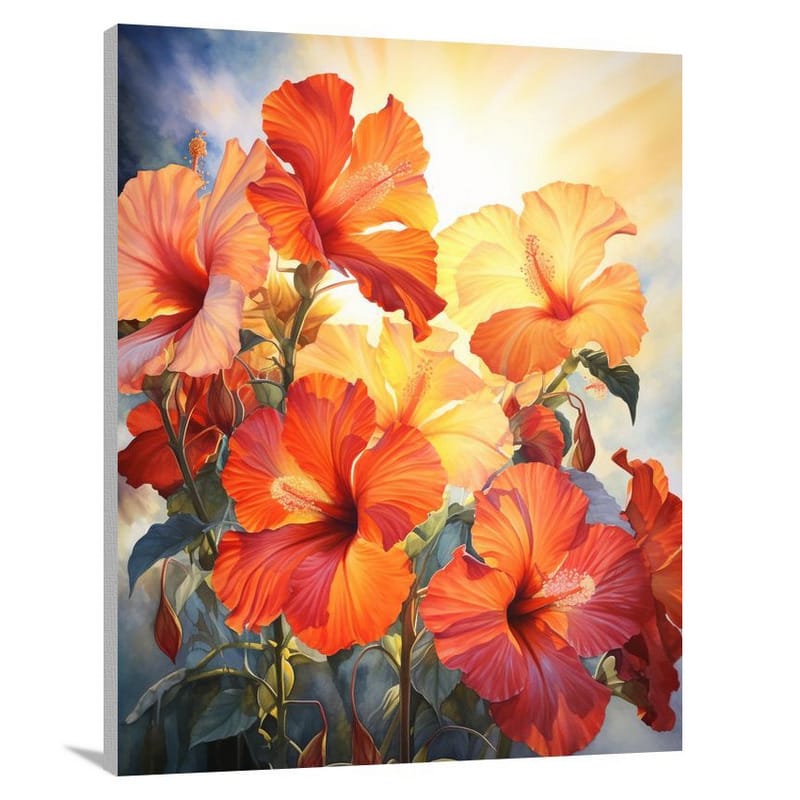 Hibiscus Glow - Canvas Print