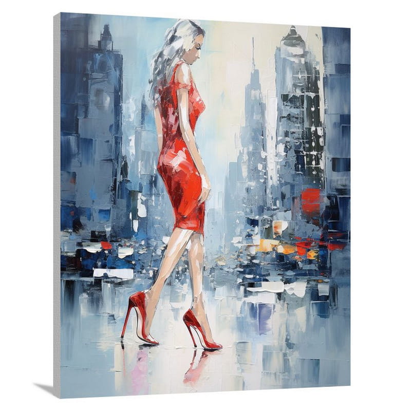 High Heel Fashion: Striding Confidence - Canvas Print