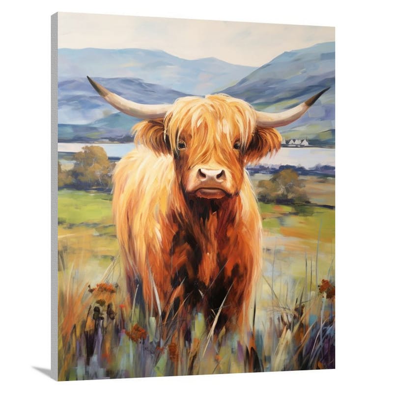 Highland Cow: Serene Majesty - Canvas Print