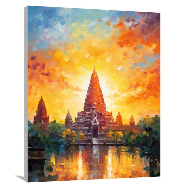 Hindu Temple at Sunrise - Canvas Print