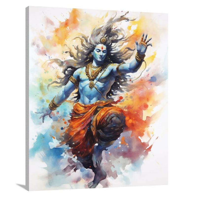 Hinduism's Divine Dance - Watercolor - Canvas Print