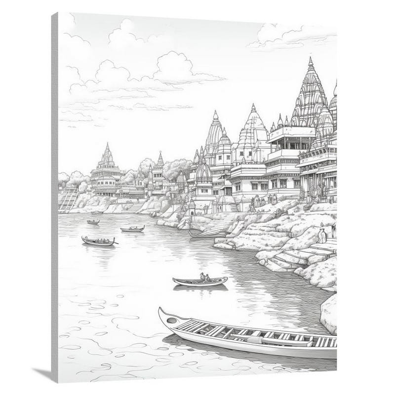 Hinduism: Sacred Ganges Serenity - Canvas Print