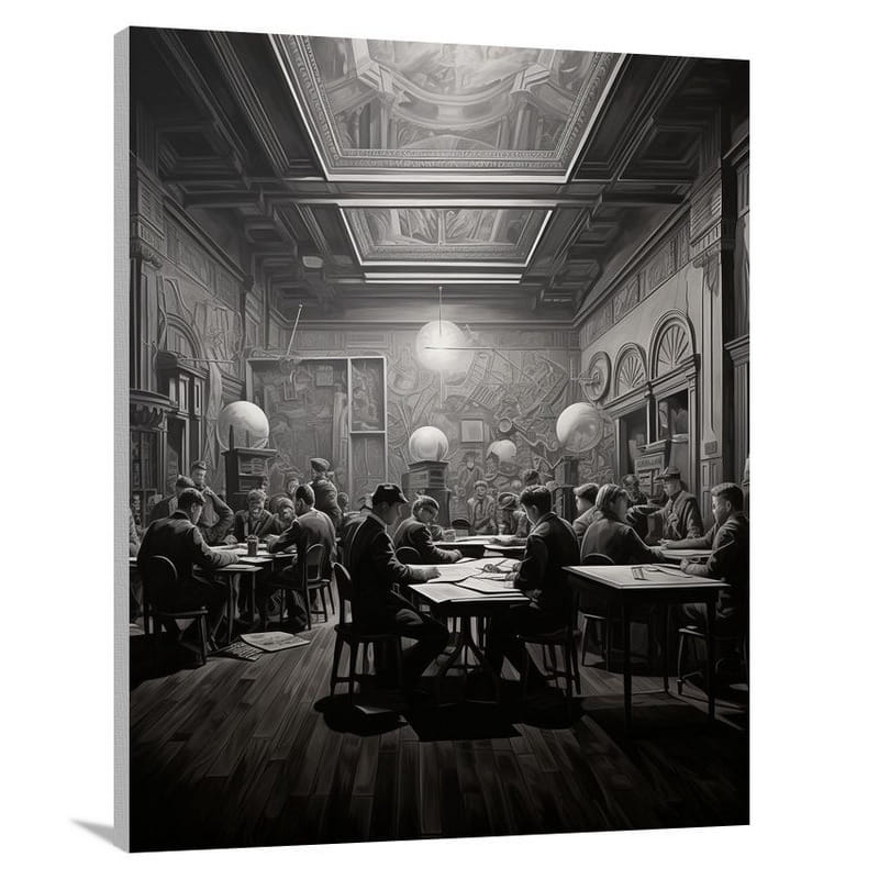 History's Classroom - Black And White - Canvas Print