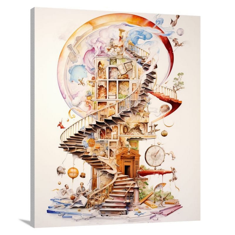 History's Educational Spiral - Canvas Print