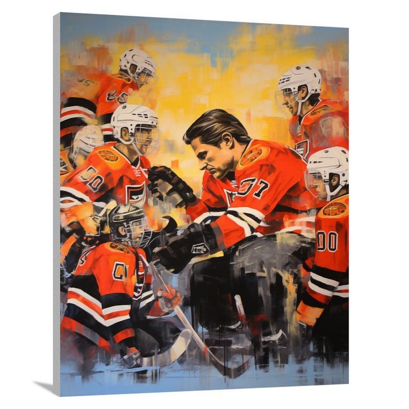 Hockey Huddle - Pop Art - Canvas Print