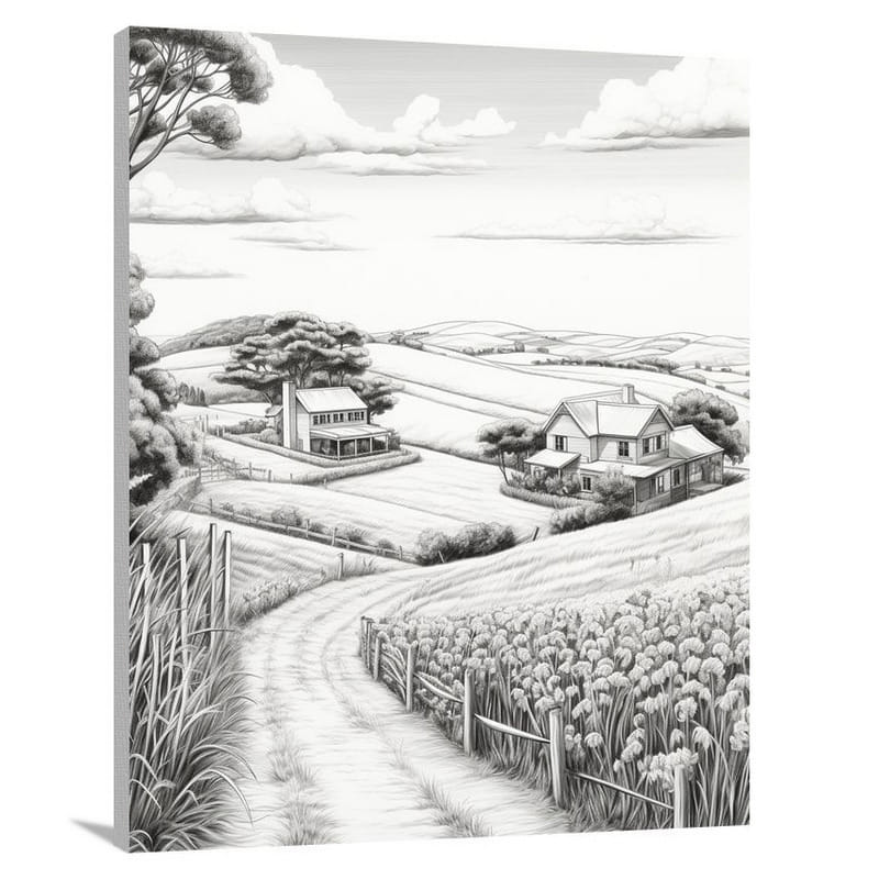 Home - Black and White - Canvas Print