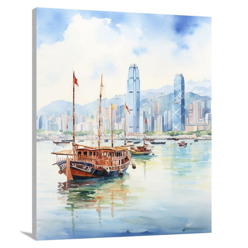 Hong Kong Serenity - Watercolor - Canvas Print