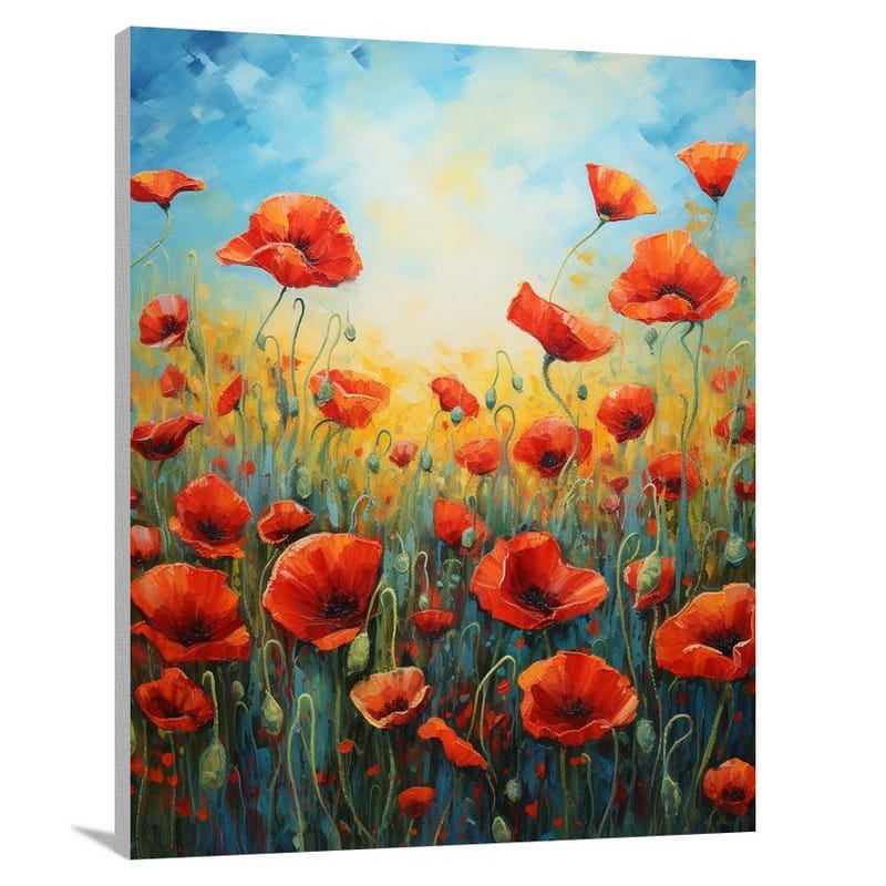 Honoring Heroes: A Poppy Field on Veterans Day - Contemporary Art - Canvas Print