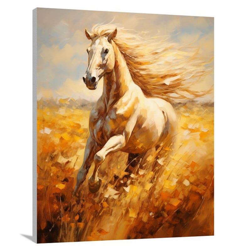 Horse's Golden Gallop - Canvas Print