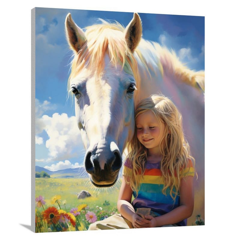 Horse's Serene Embrace - Canvas Print