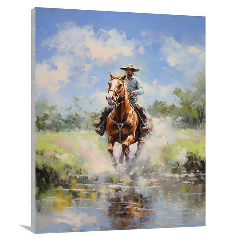 Horseback Journey - Impressionist 2 - Canvas Print