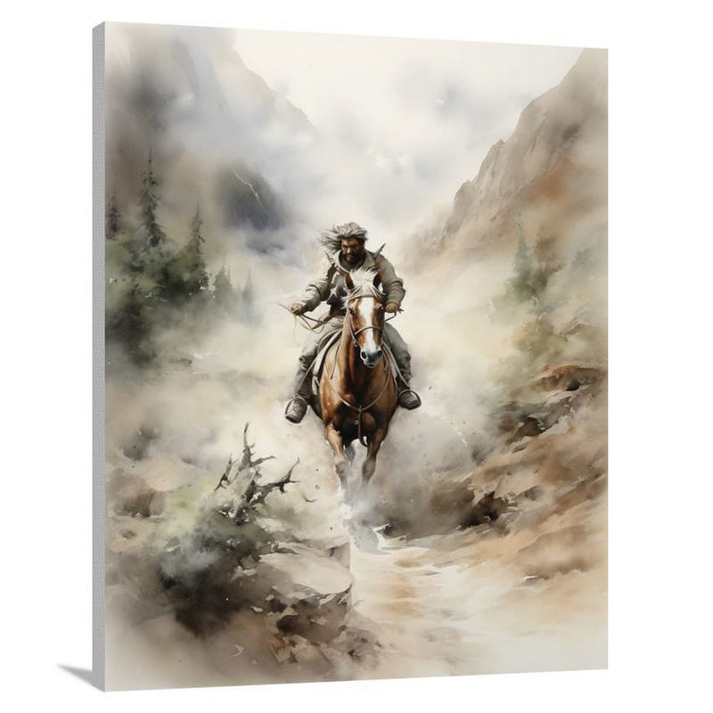 Horseback Journey - Watercolor 2 - Canvas Print