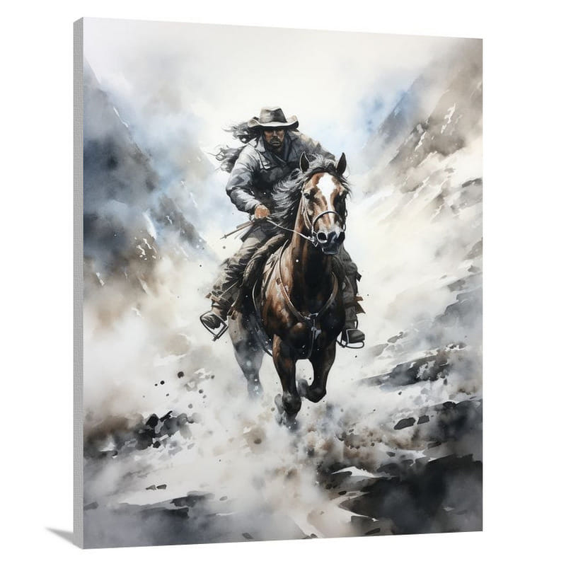 Horseback Journey - Watercolor - Canvas Print