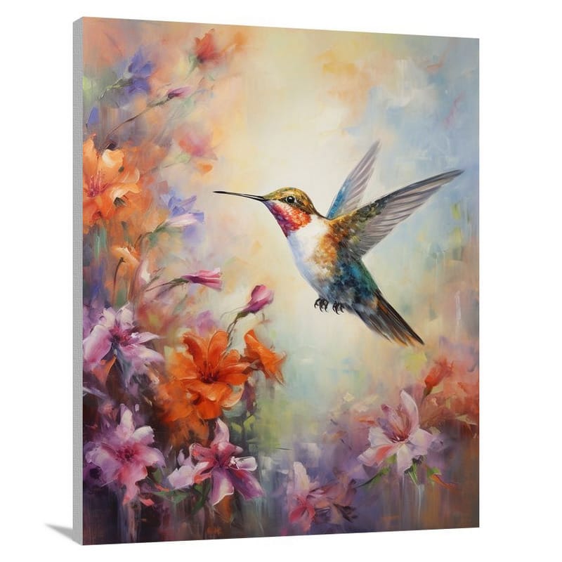 Hummingbird's Symphony - Impressionist - Canvas Print