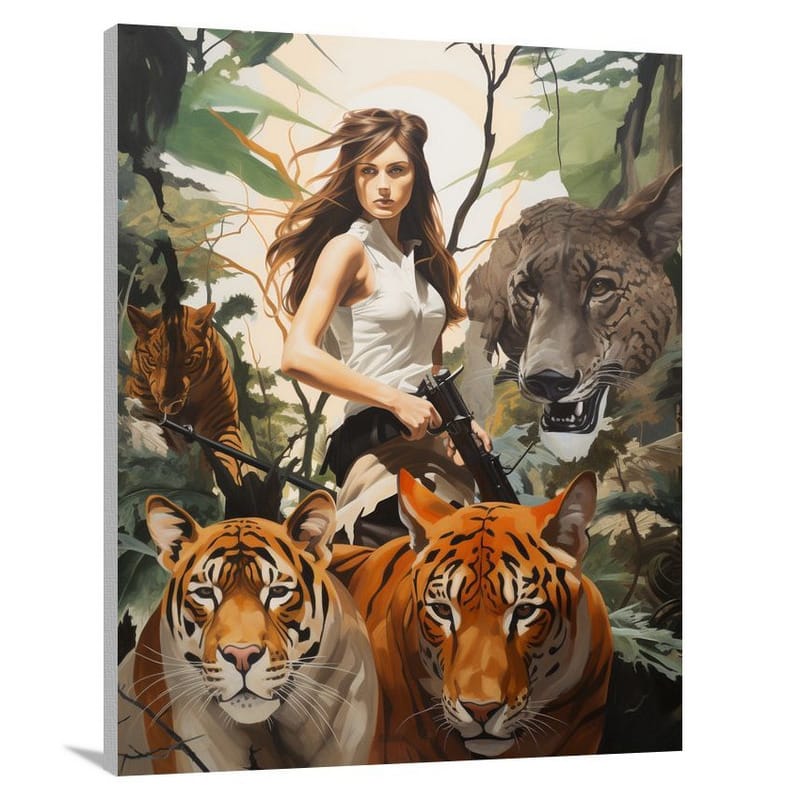 Hunting with Tigers - Canvas Print