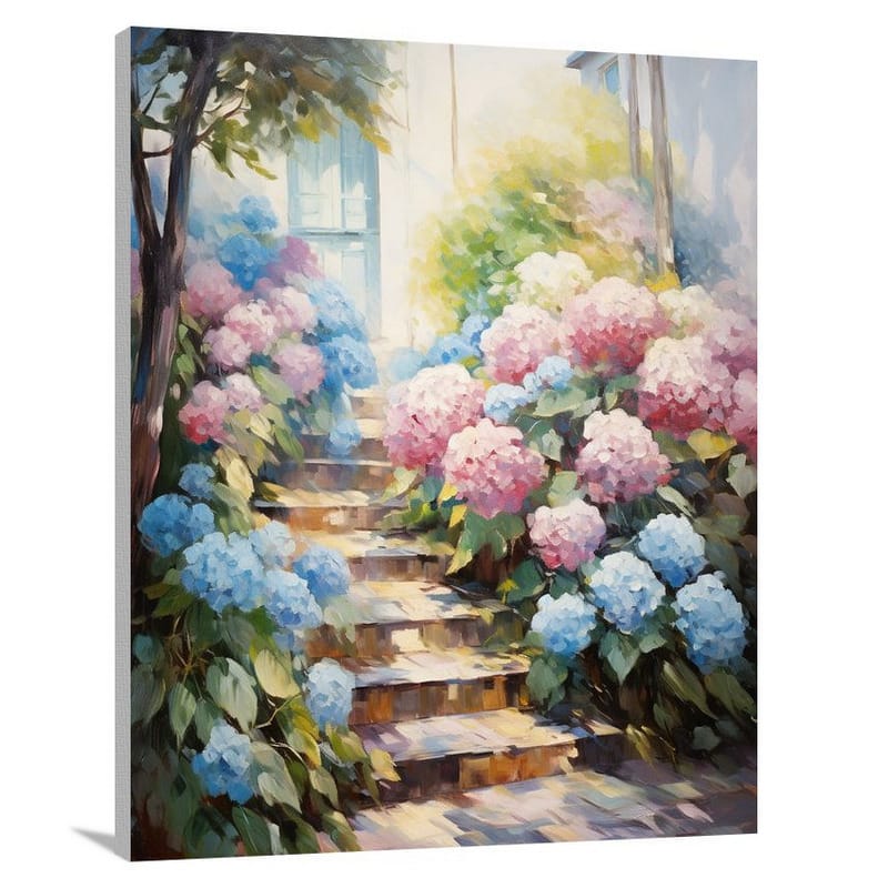 Hydrangea Staircase - Canvas Print