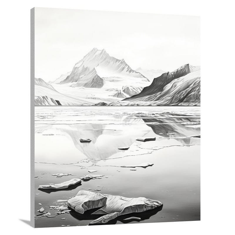 Icelandic Majesty - Black And White 2 - Canvas Print