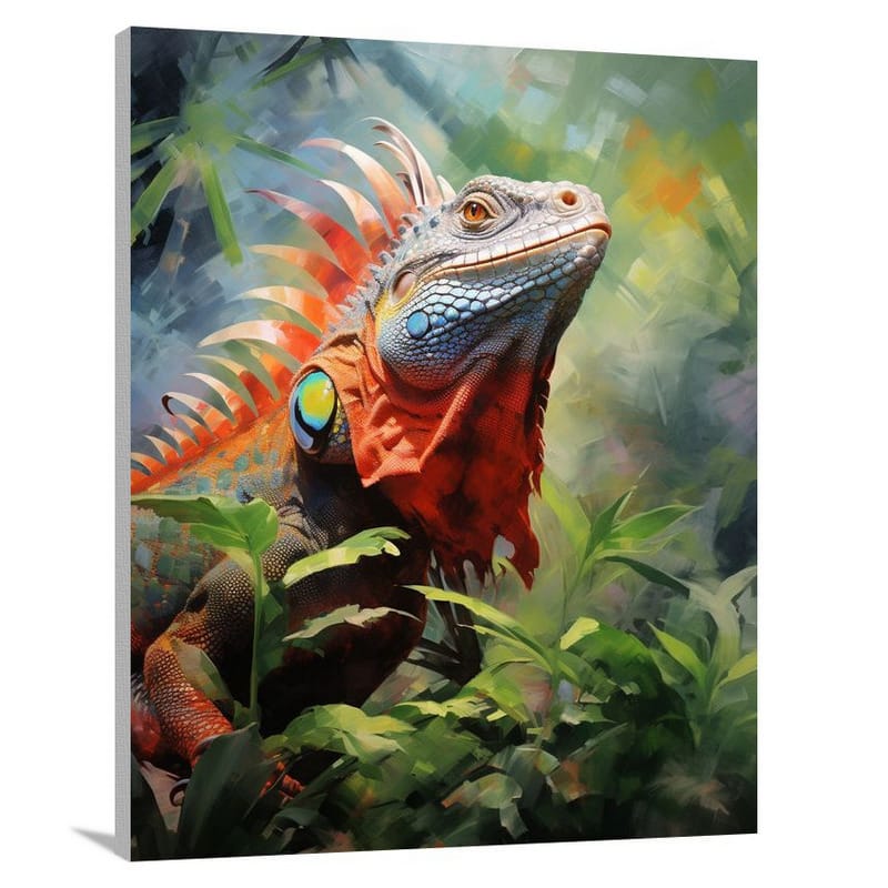 Iguana's Gaze - Impressionist - Canvas Print