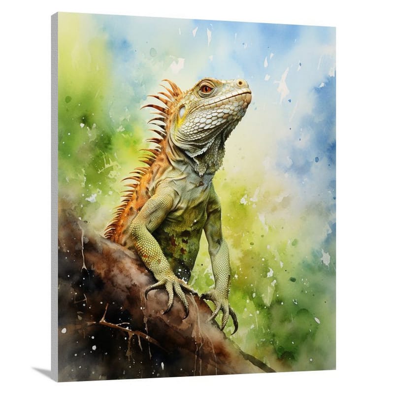 Iguana's Serenity - Watercolor - Canvas Print
