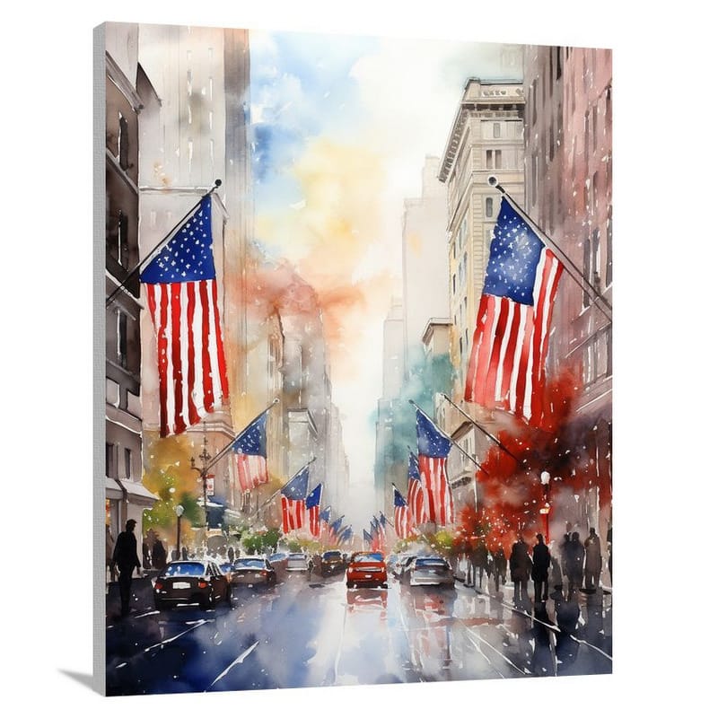 Independence Day Celebration - Watercolor 2 - Canvas Print