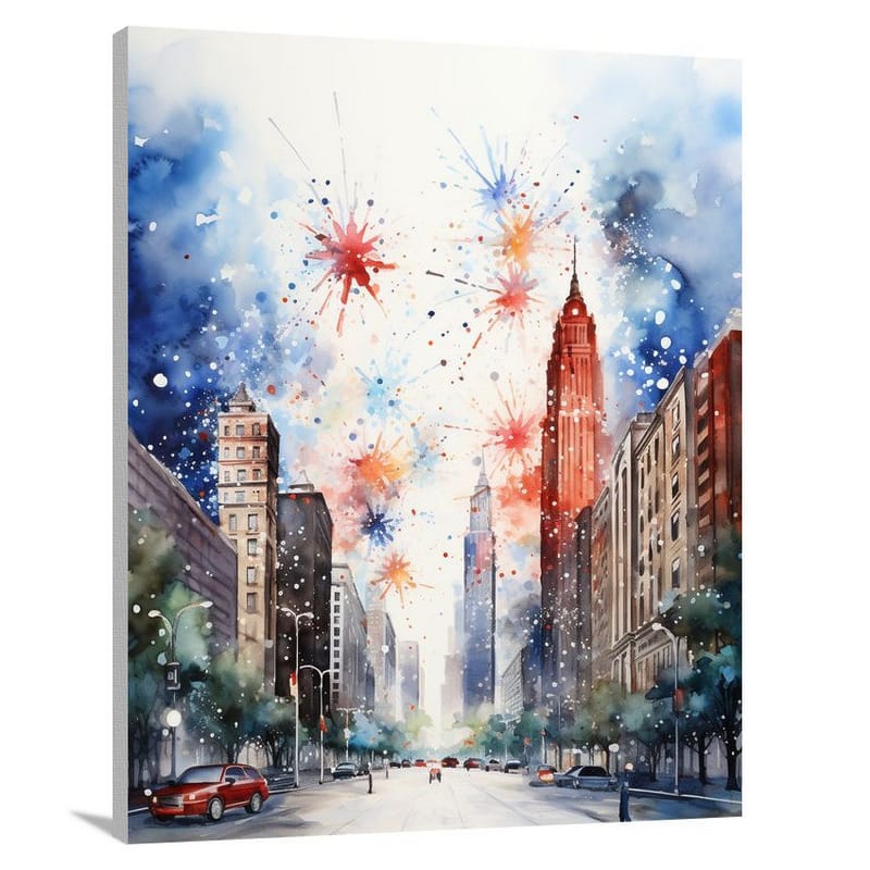 Independence Day Celebration - Watercolor - Canvas Print