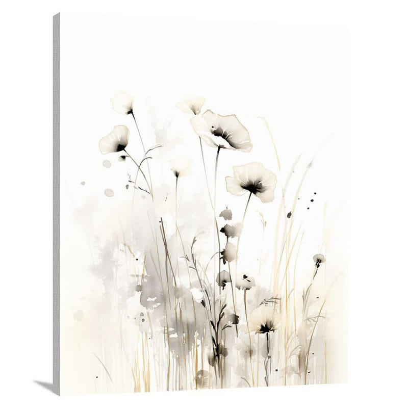 Inspirational Blossoms - Black And White - Canvas Print