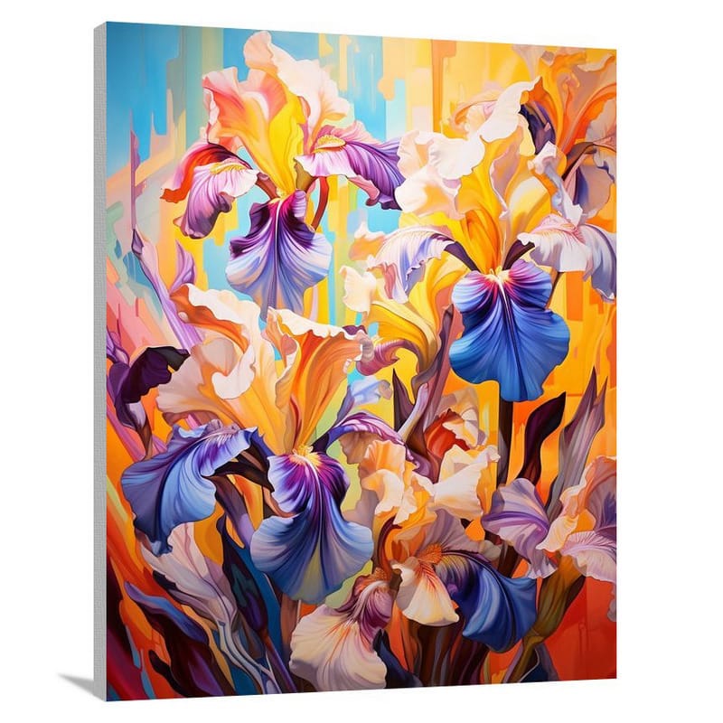 Iris Blooms - Pop Art - Canvas Print