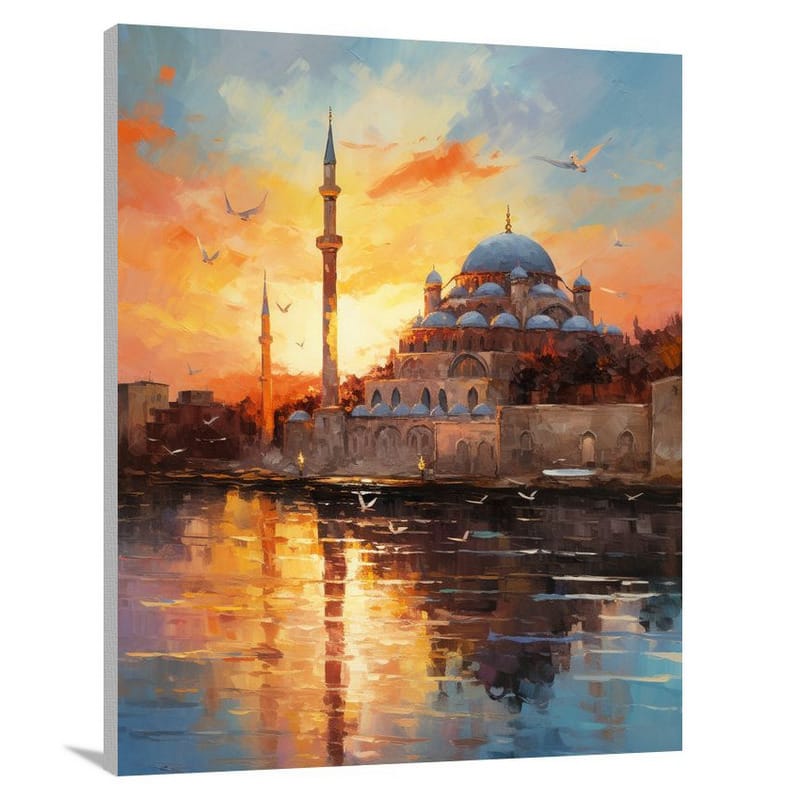 Islam's Serene Sunset - Canvas Print