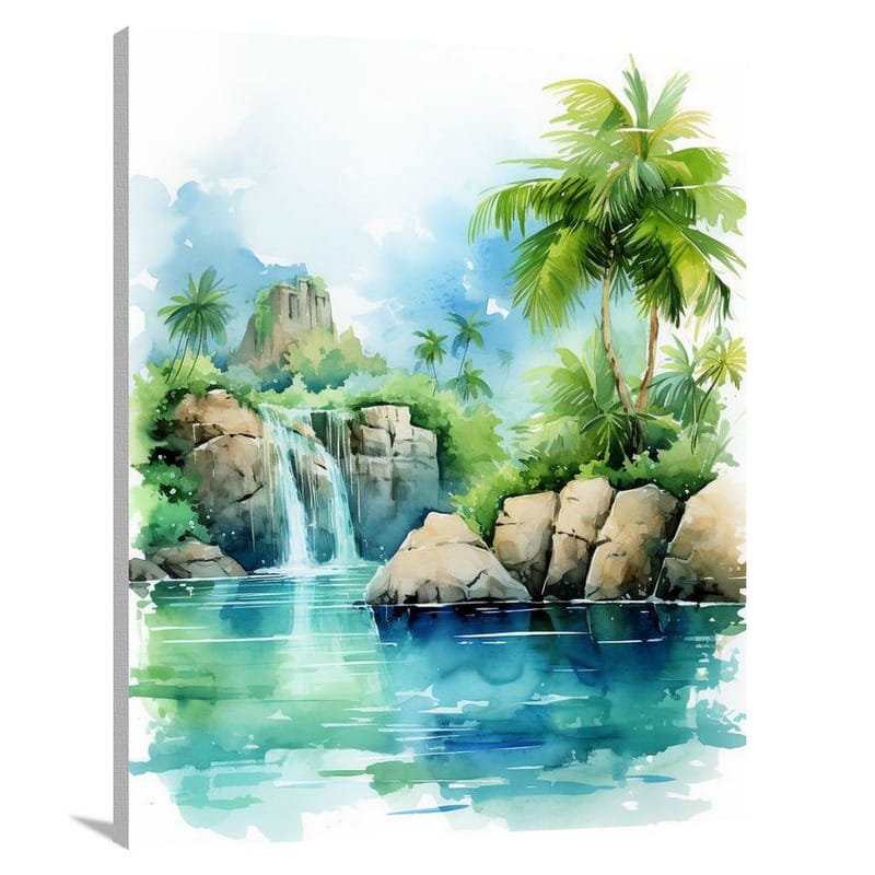 Island Oasis - Watercolor - Canvas Print