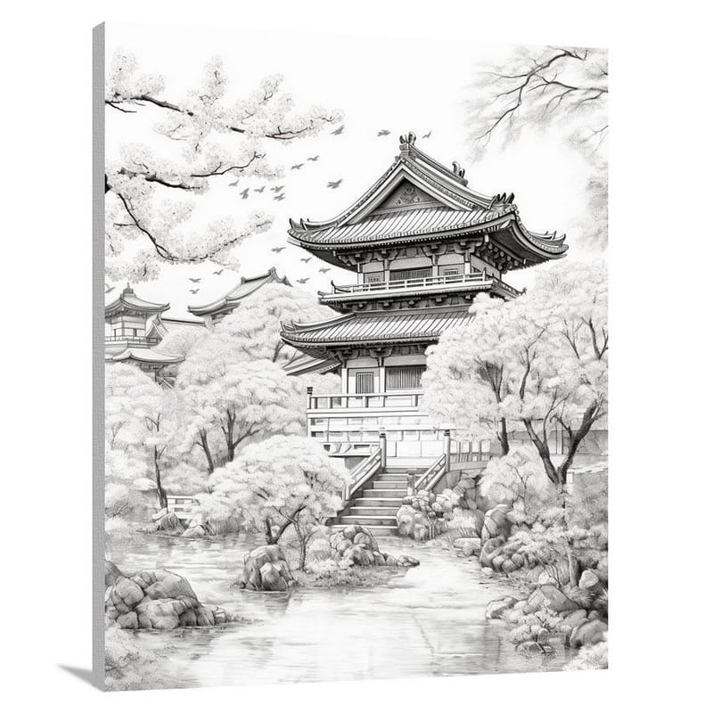 Israel's Tranquil Pagoda - Canvas Print