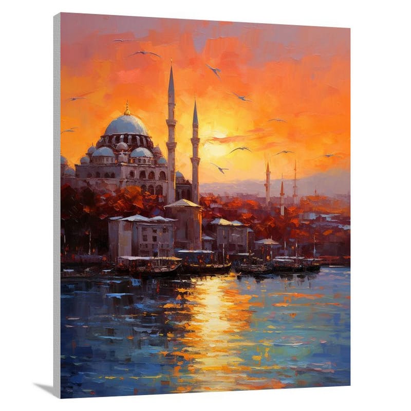 Istanbul's Golden Sunset - Canvas Print