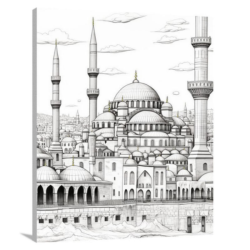 Istanbul's Mystical Minarets - Canvas Print