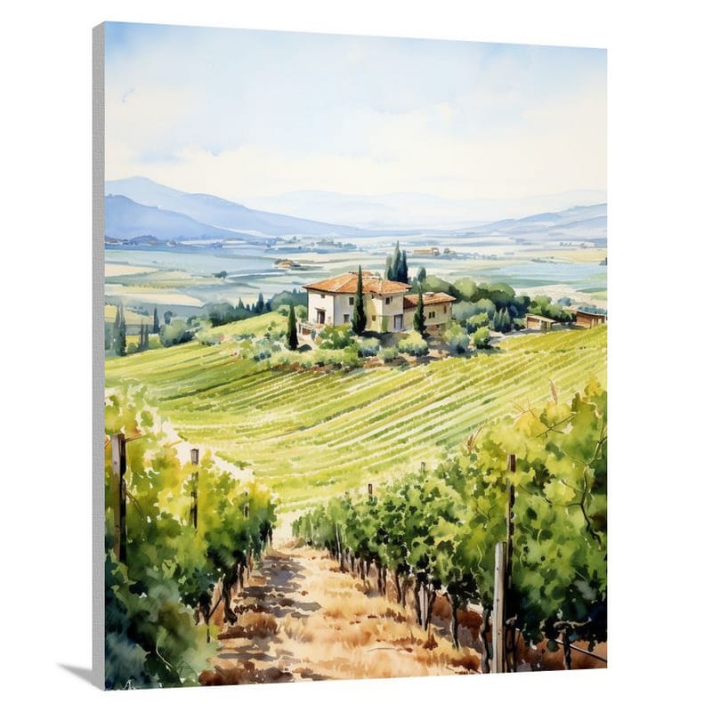 Italian Cuisine: A Vineyard Symphony - Canvas Print
